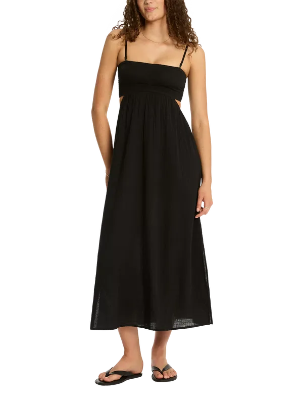 Sea Level Sunset Bandeau Dress, Black