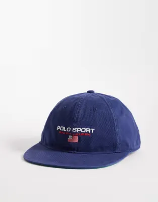 Sports Capsule flag logo baseball cap in newport navy