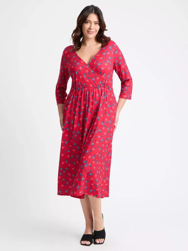 Scarlett & Jo Birds Wrap Midi Dress