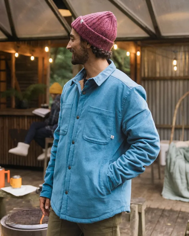 Passenger Clothing Kodiak Sherpa Lined Cord Overshirt - Blue Steel