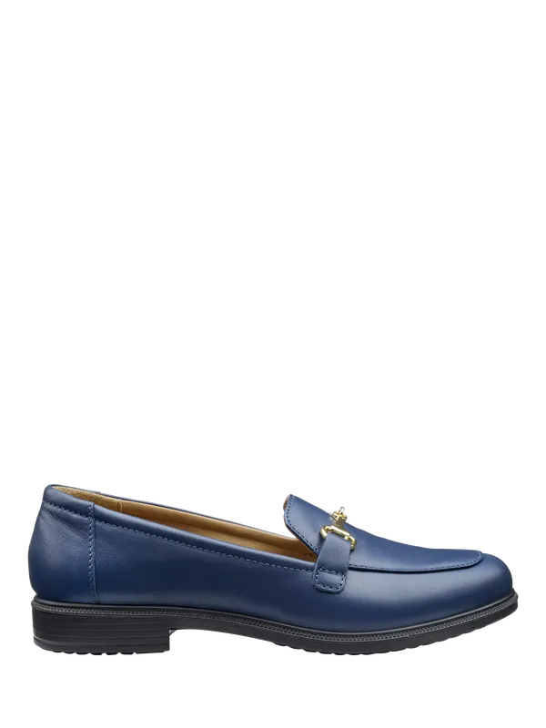 Hotter Clovelly Leather Loafers, French Navy