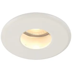 Saxby GU10 Matt White Fire Rated IP65 Cast Fixed Downlight - 50W