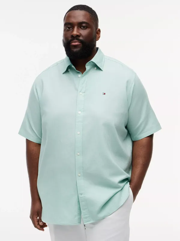 Tommy Hilfiger Plus Linen Blend Regular Fit Shirt