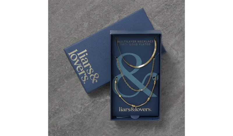 Liars & Lovers Gold Plated Multilayer Snake Chain Necklace
