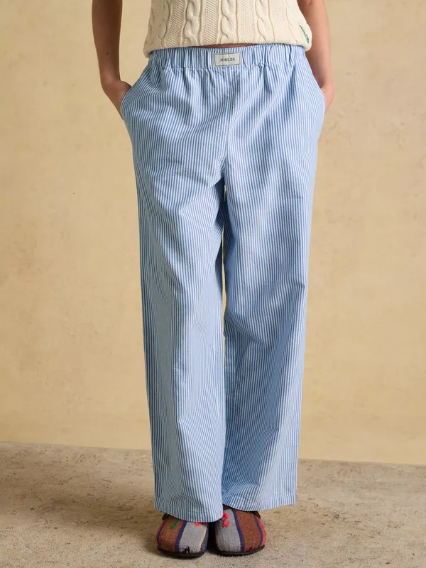 Joules Hallie Stripe Trousers, Blue