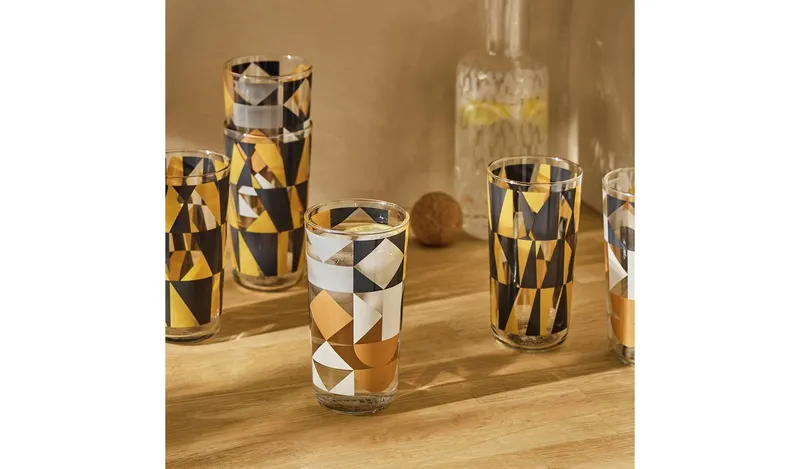 Argos Home Geo Set of 6 Hi Ball Glasses