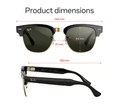 META GLASSES Audio Clubmaster AI Glasses - Shiny Black on Gold with Green Lenses