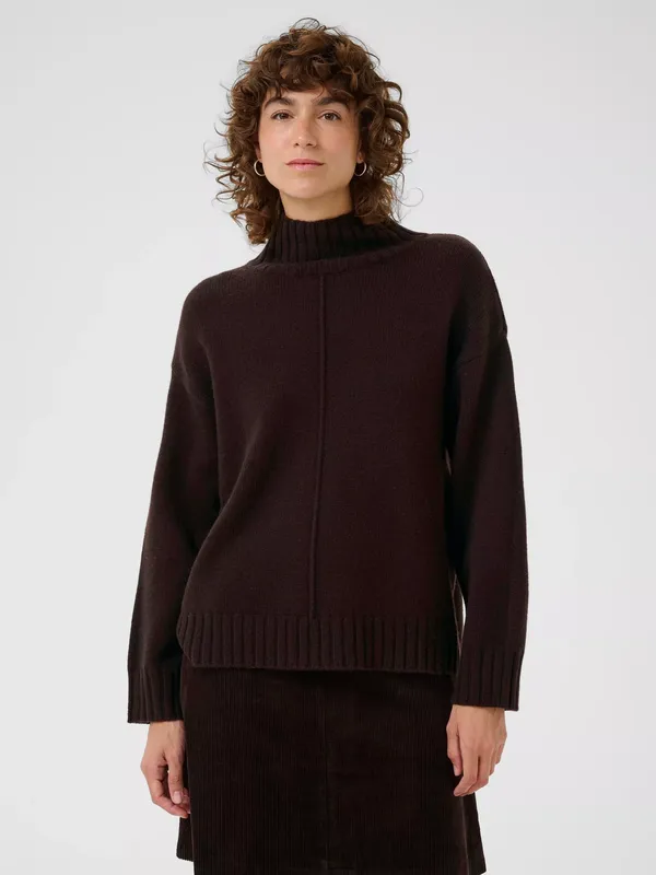 Part Two Lilye High Neck Wool Rich Jumper, Ganache