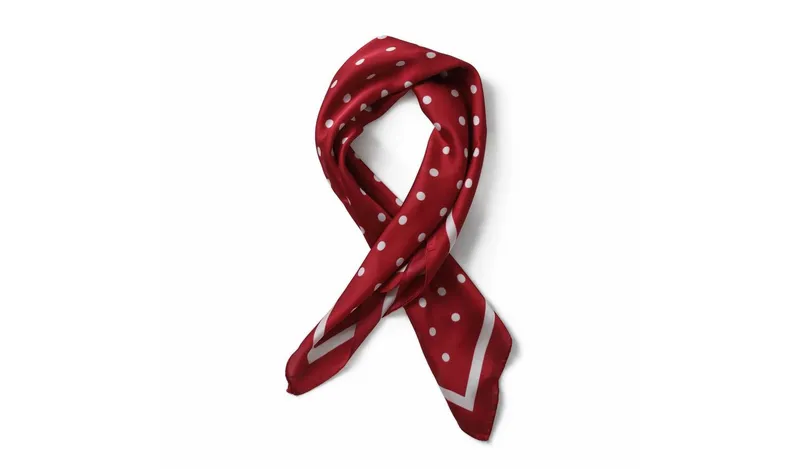 Freedom White Polka Dot Red Headscarf