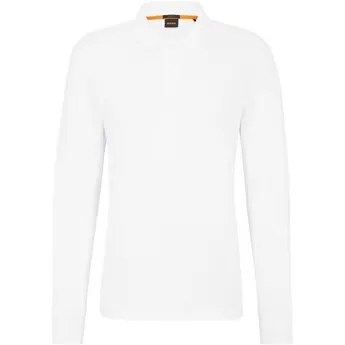 Boss Mens BOSS ORANGE Passerby Premium Cotton Long Sleeve Polo Shirt with Logo Detail