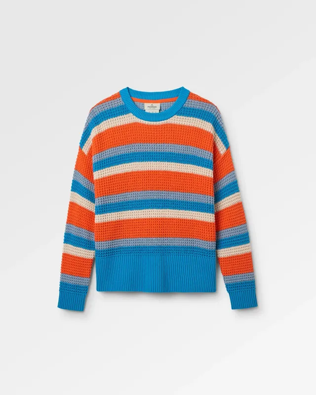 Passenger Clothing Reflection Stripey Jumper - Ember Orange Multi Stripe