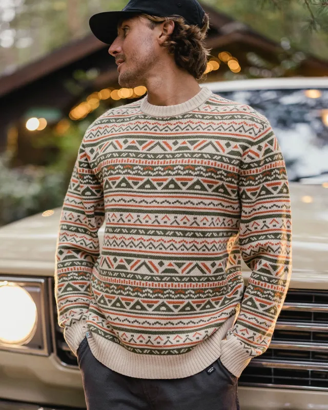Passenger Clothing Stoked Knitted Jumper - Oatmeal Multi