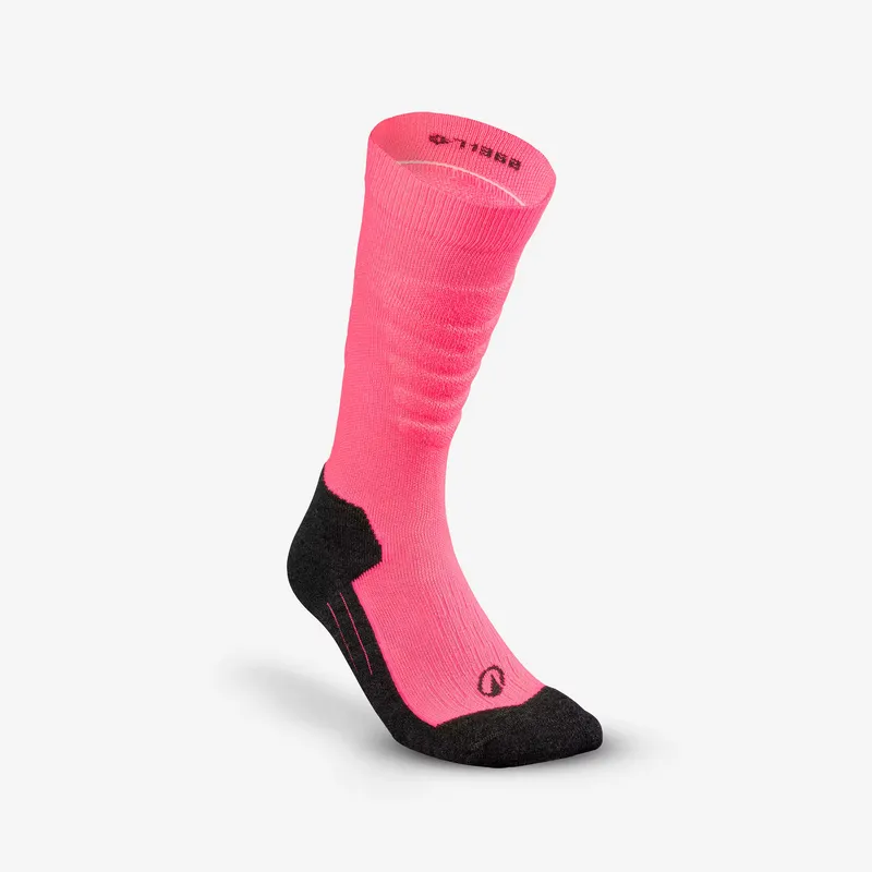 WEDZE Adults’ warm and comfortable thermal ski socks, 500 - Pink