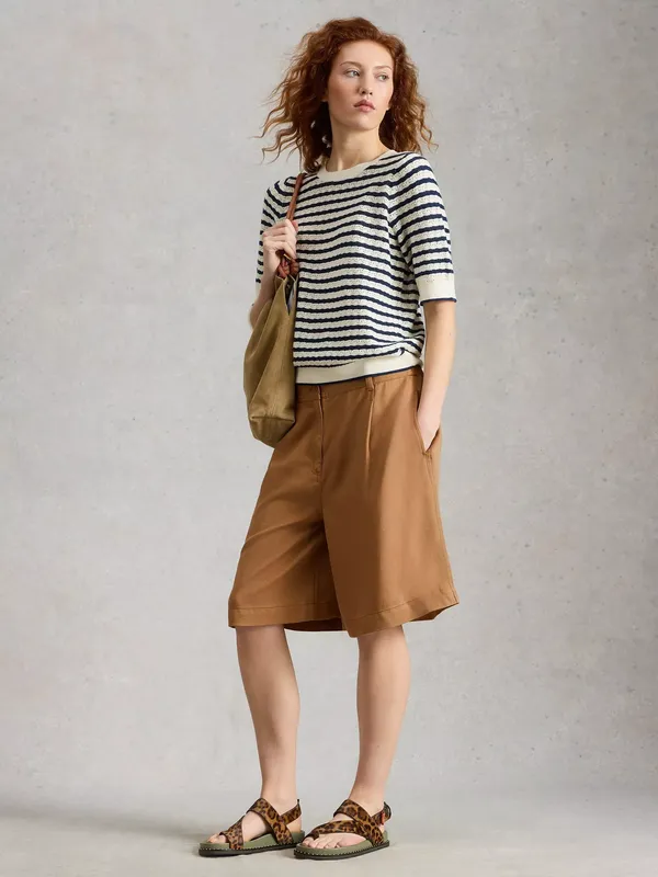White Stuff Sasha Chino Shorts, Brown