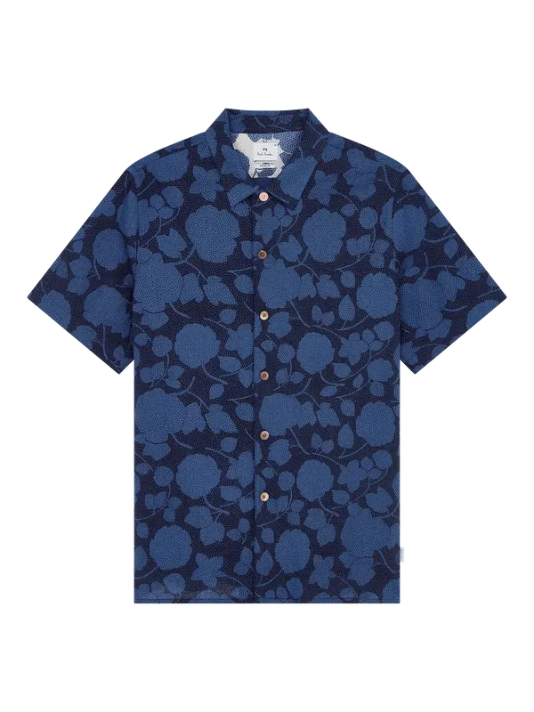 Paul Smith Short Sleeve Floral Shirt, Blue