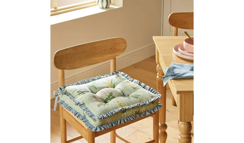 Argos Home Floral Stripe Set of 2 Seat Cushions