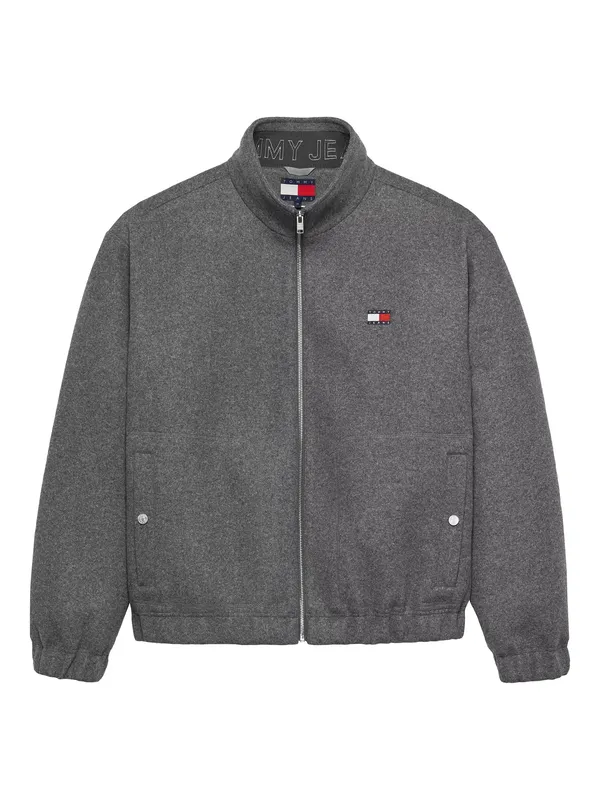 Tommy Jeans Padded Zip Front Jacket, Mid Grey Heather