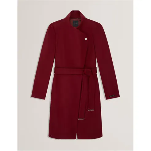 Ted Baker Womens Rose Belted Midi Wool Long Sleeve Coat