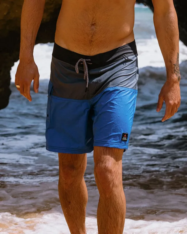 Passenger Clothing Cutback NetPlus® 17" Boardshort - Storm Grey/Marine Blue