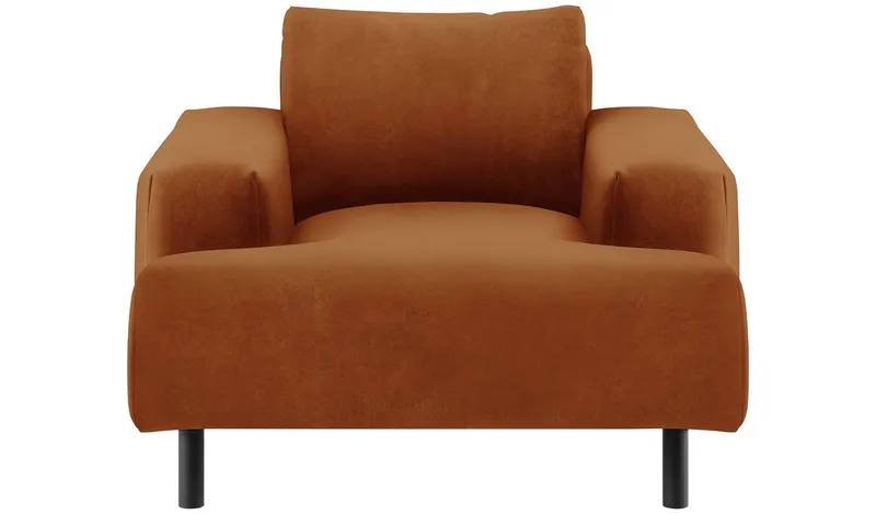 Habitat Julien Velvet Armchair - Orange