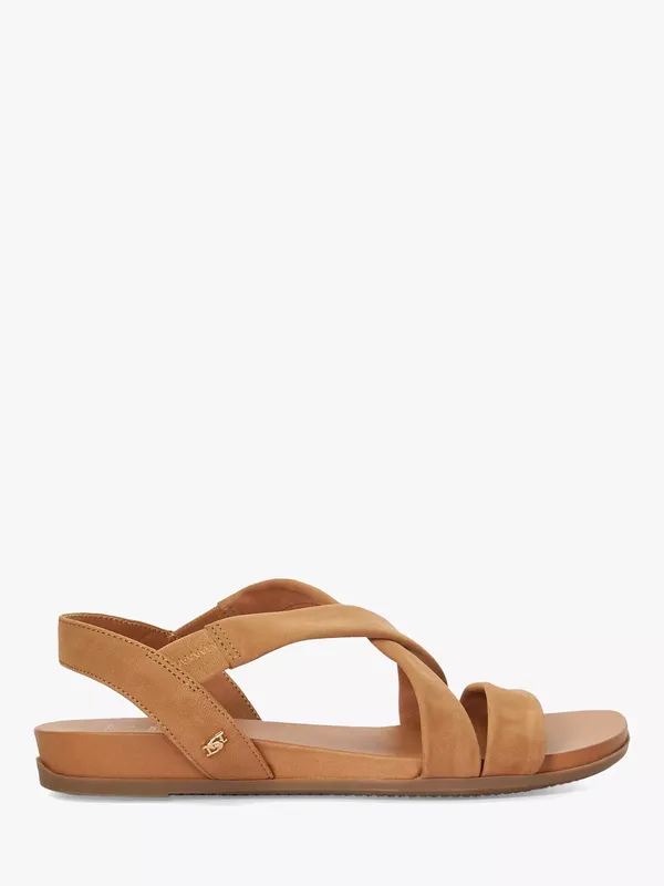 Dune London Landies Nubuck Cross Strap Sandals