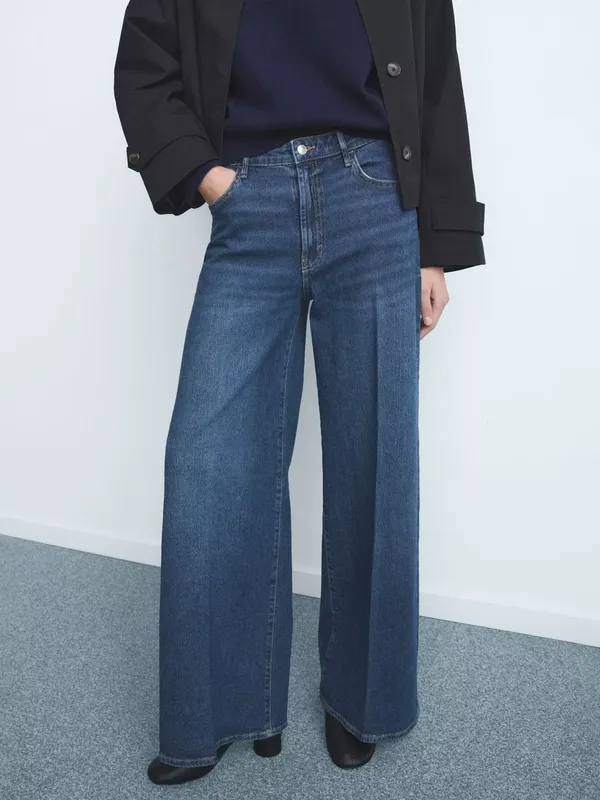 Mango Elise High Rise Wide Leg Jeans