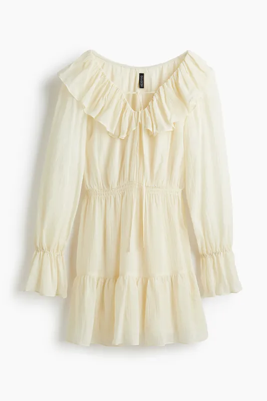 Flounce-collar dress