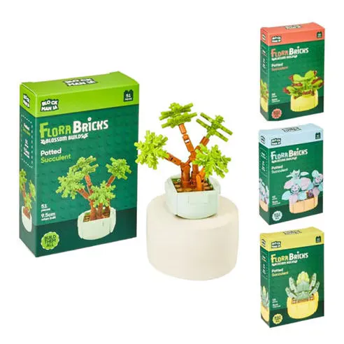 Wind Designs Flora Bricks: Flower Blossom Builds potted plants