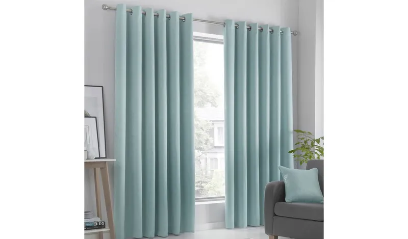 Fusion Strata Dim Out Woven Eyelet Curtains