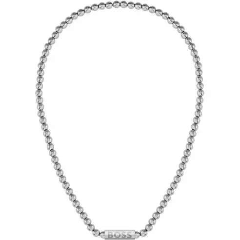 Boss Men's Sphere Metal Necklace Stainless Steel with Magnetic Closure