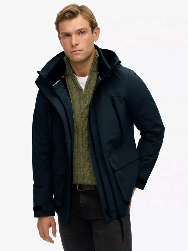 Superdry Colour Block Windbreaker Jacket, Blue Graphite