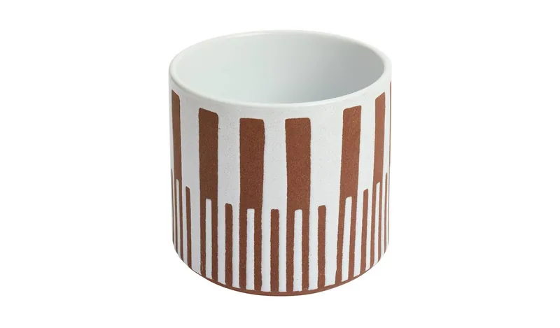 Habitat Terracotta Glaze Ceramic Orange Planter – Single