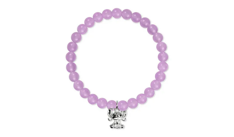 Disney Lilo and Stitch Silver Charm Beaded Bracelet
