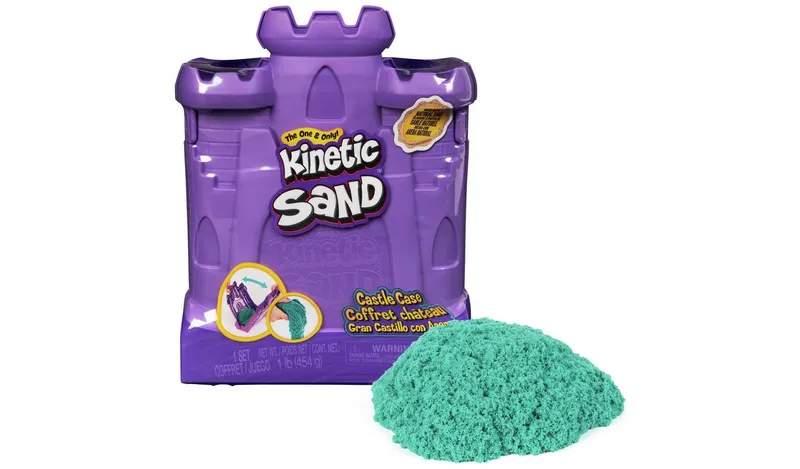 Kinetic Sand Castle Case Playset with Teal Sand