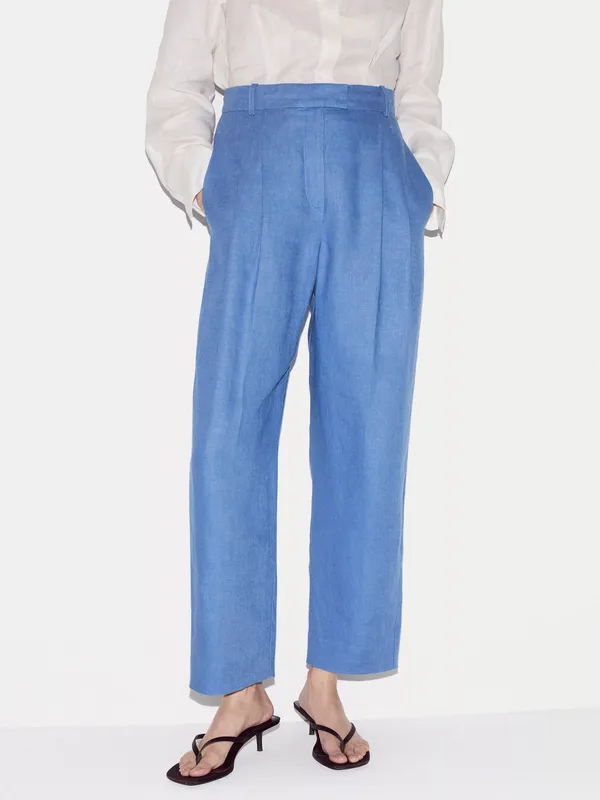 Jigsaw Pleated Tapered Pure Linen Trousers