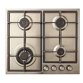 Cooke & Lewis CLGASUIT4 4 burner 4 zone Gas Hob 58cm - Inox