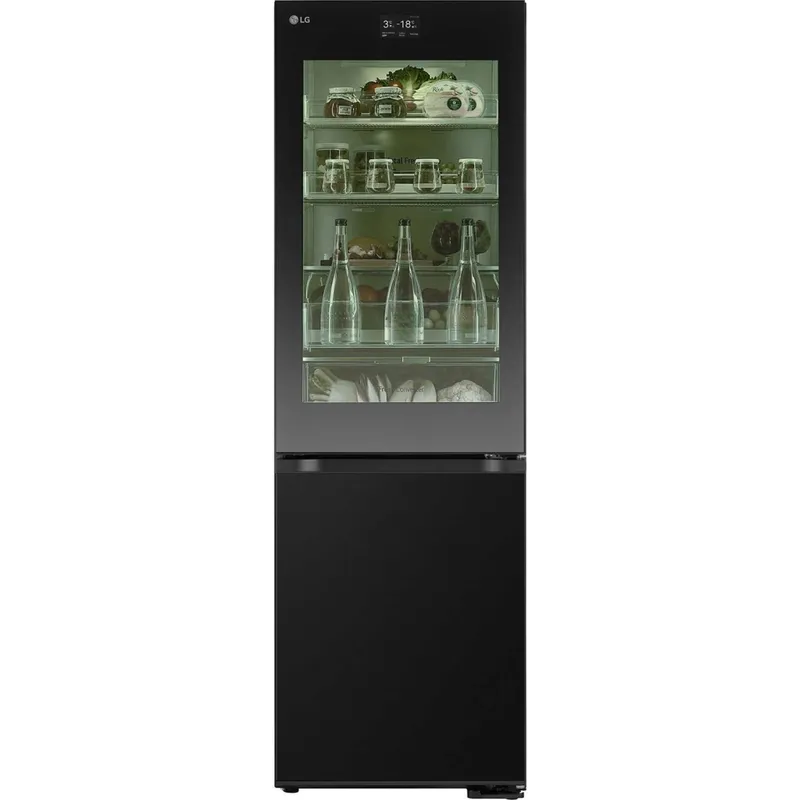 LG InstaView Fridge Freezer 60/40 Total No Frost - Essence Black Steel - GBG7190CEV