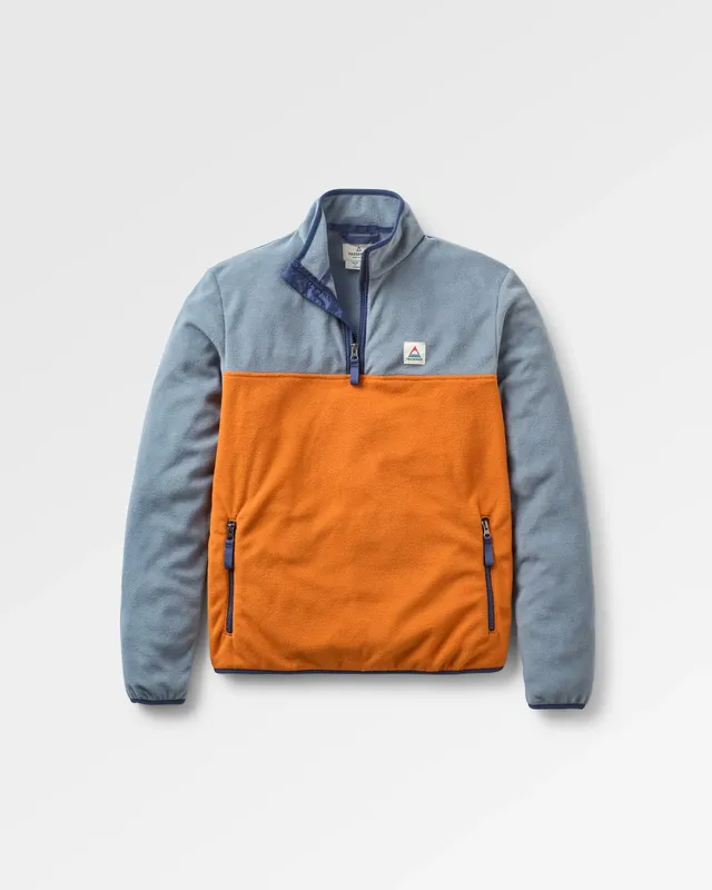 Passenger Clothing Set Off Polar 1/4 Zip Fleece - Sunset Orange/Storm Grey