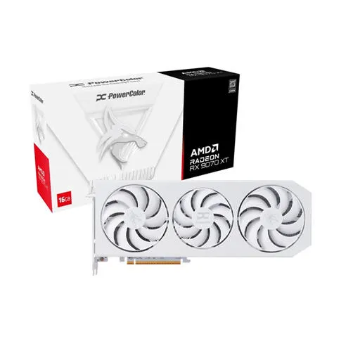 Powercolor Hellhound Spectral White AMD Radeon™ RX 9070 XT 16GB GDDR6 RX9070XT 16G-L/OC/WHITE