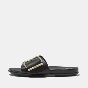 FitFlop Gracie Maxi-Buckle Leather Sliders