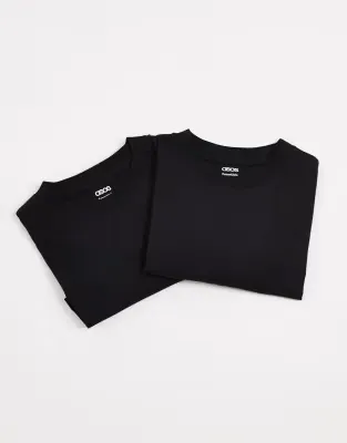 Essentials 2 pack relaxed t-shirts in black