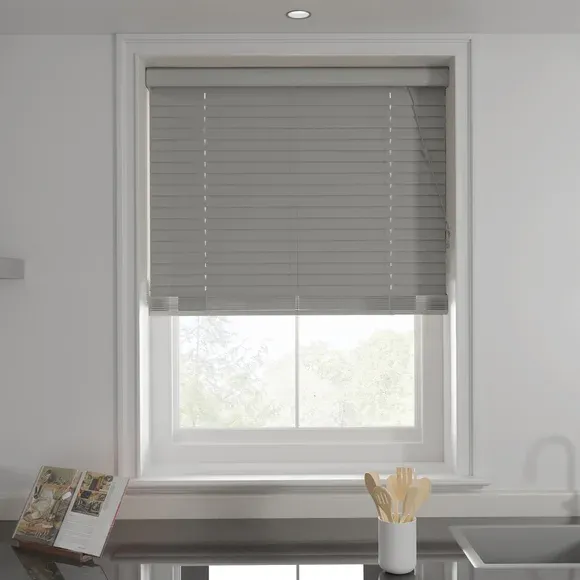 Swish Grey 50mm Faux Wood Blinds