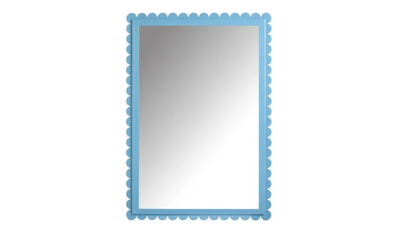 Habitat Blue 3mm Metal Frame Scalloped Wall Mirror - 98x69cm