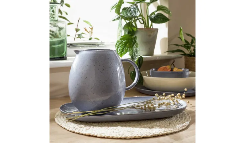 Habitat Evora Stoneware Jug - Blue