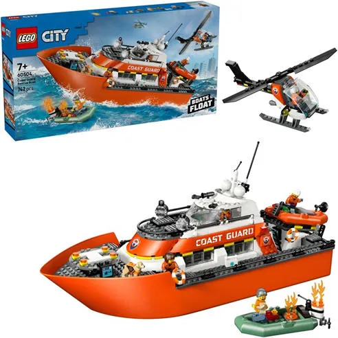 LEGO City Coast Guard Rescue Boat & Helicopter Toys 60504