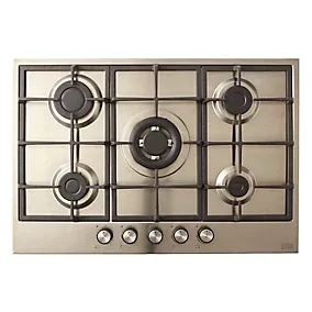 Cooke & Lewis CLGASUIT5 5 burner Gas Hob 75cm - Inox