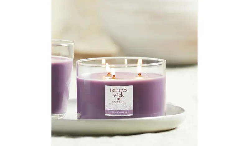 Nature's Wick Multiwick Candle - Lavender & Oat Milk