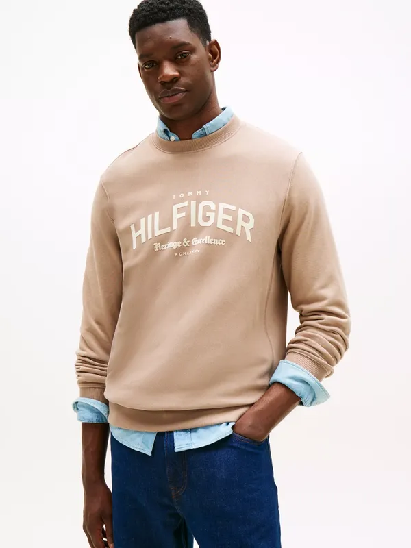 Tommy Hilfiger Arched Logo Cotton Sweatshirt