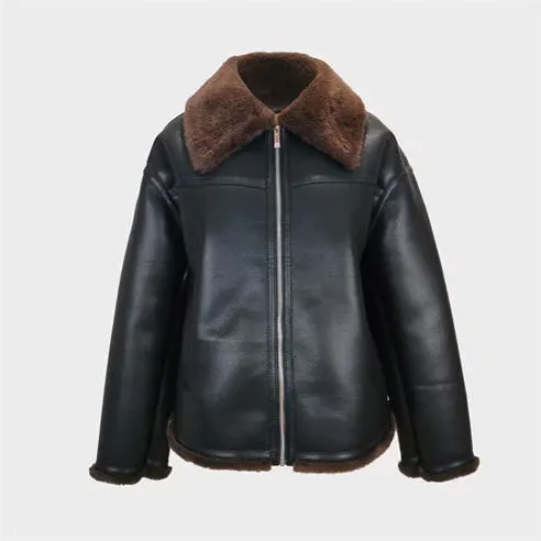 Biba Women's Wind Resistant Hip Length Long Sleeve Faux Leather Jacket