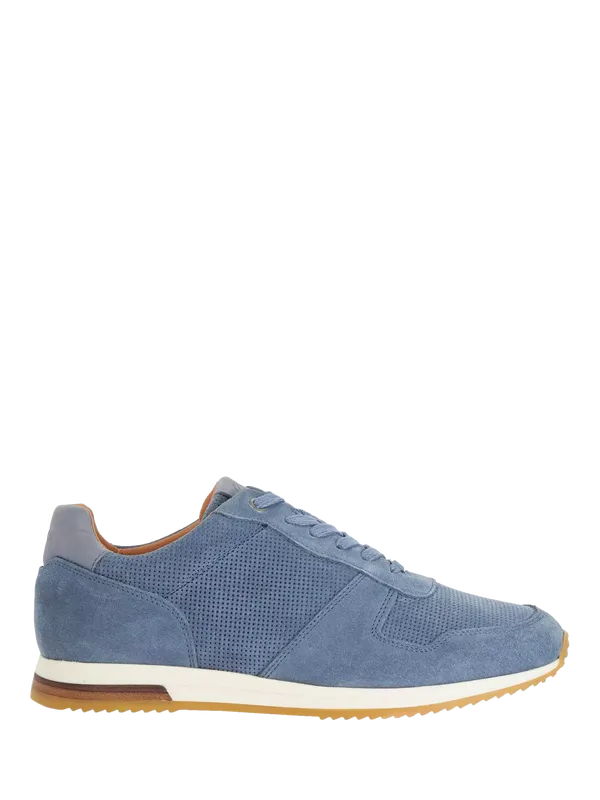 Dune London Trilogy Suede Runner Trainers, Blue